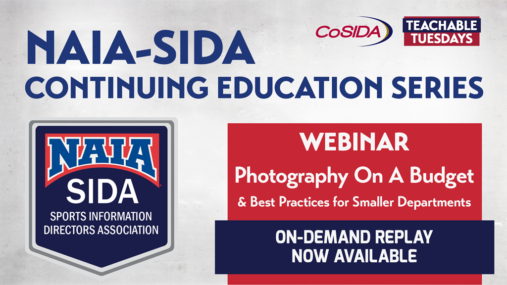 ON DEMAND: NAIA-SIDA Continuing Education Live Webinar: Photography On A Budget & Best Practices For Smaller Departments